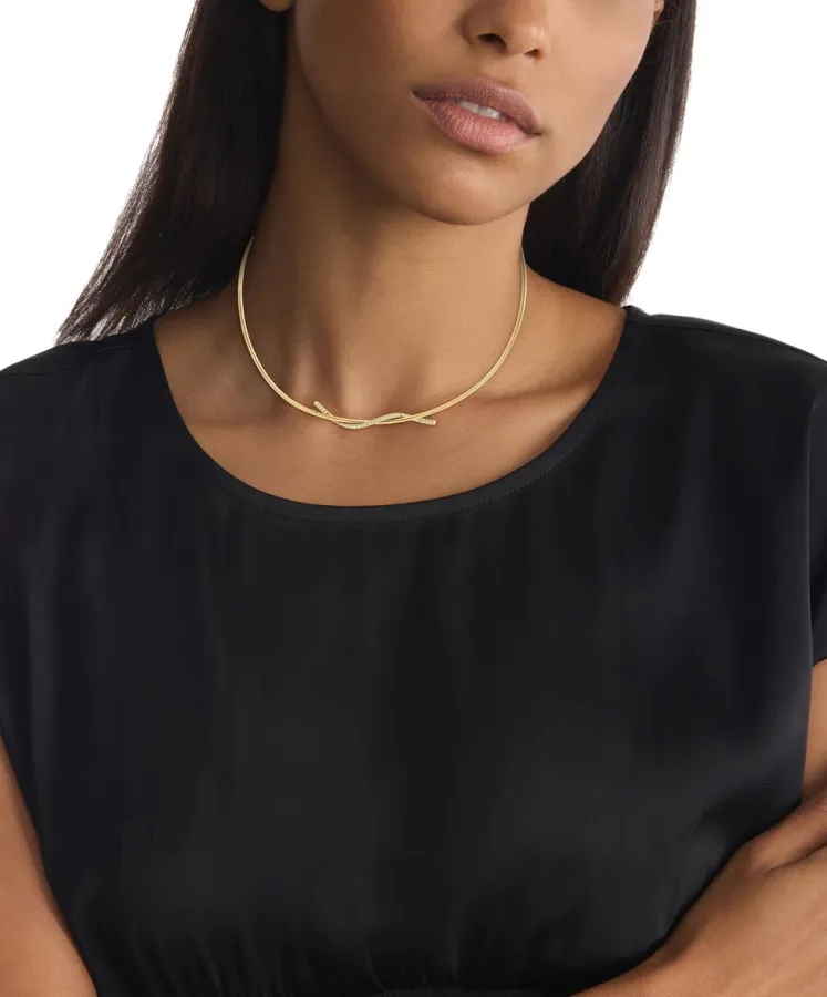 Naszyjnik damski Calvin Klein Crystallized Weave 35000511 stal złota – zbliżenie