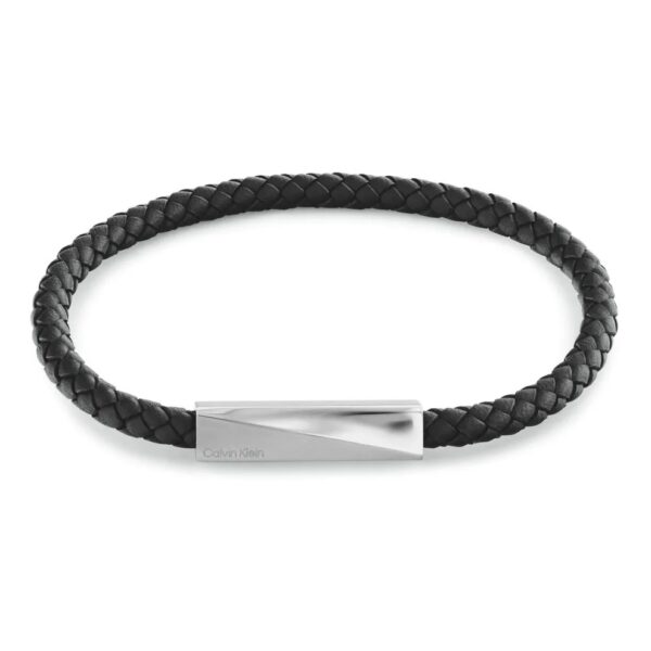 Bransoletka męska Calvin Klein Iconic ID 35100055 skóra czarna