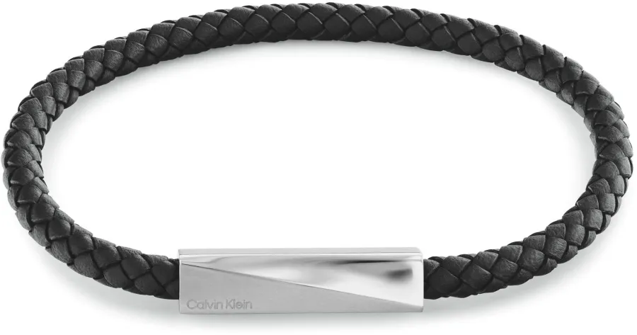Bransoletka męska Calvin Klein Iconic ID 35100055 skóra czarna