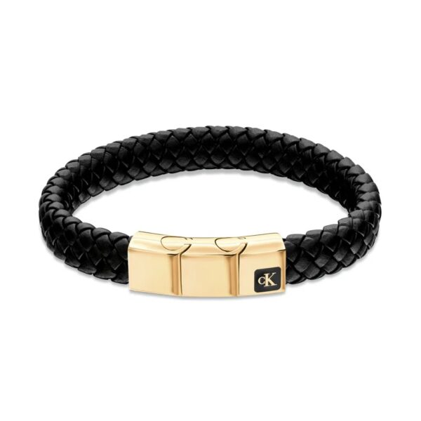 Bransoletka męska Calvin Klein CK Essential 35100115 skóra czarna