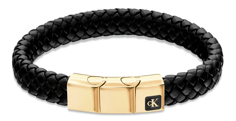 Bransoletka męska Calvin Klein CK Essential 35100115 skóra czarna