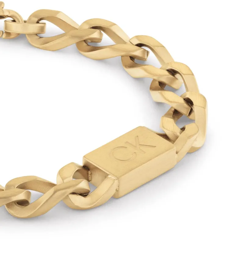 Bransoletka męska Calvin Klein Outlook 35000256 stal złota – zbliżenie