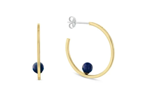 Kolczyki damskie Tommy Hilfiger 2780966 stal złota z kamieniem lapis lazuli