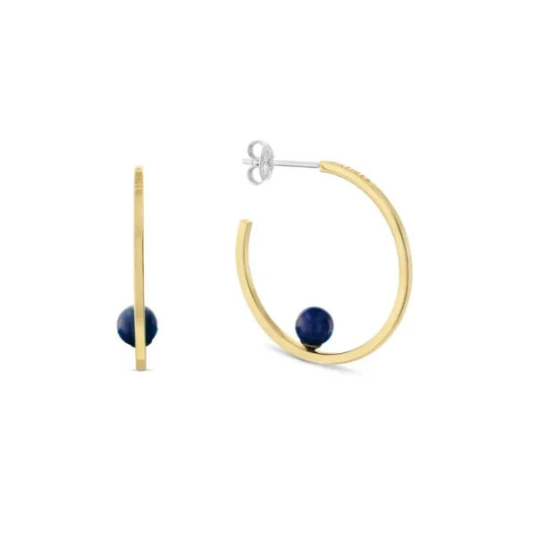 Kolczyki damskie Tommy Hilfiger 2780966 stal złota z kamieniem lapis lazuli