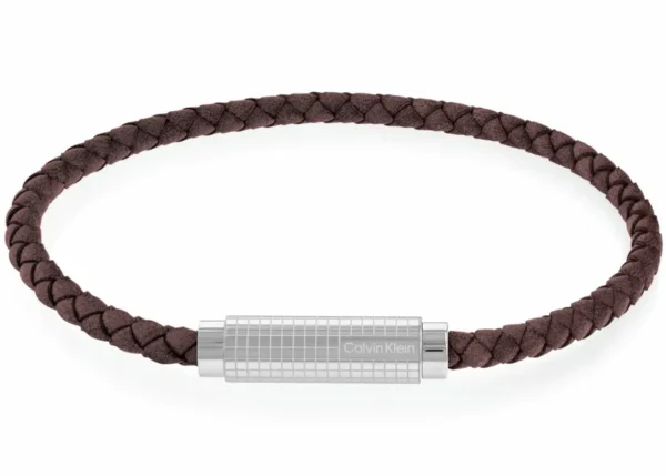 Bransoletka męska Calvin Klein Modern Grid 35000583 skóra brązowa
