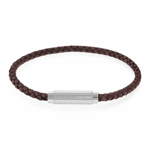 Bransoletka męska Calvin Klein Modern Grid 35000583 skóra brązowa