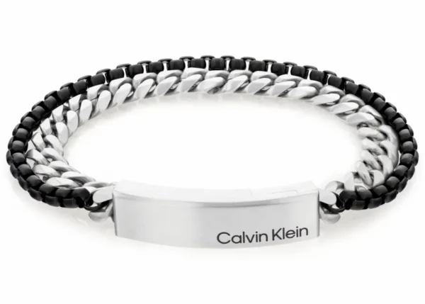 Bransoletka męska Calvin Klein Industrial Hardware 35000566 stal srebrno-czarna