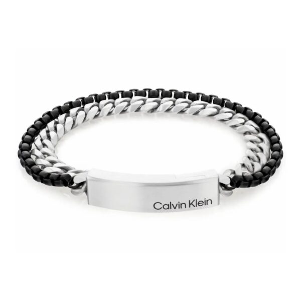 Bransoletka męska Calvin Klein Industrial Hardware 35000566 stal srebrno-czarna