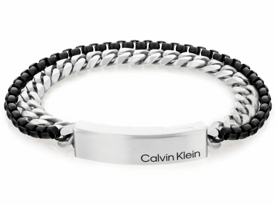 Bransoletka męska Calvin Klein Industrial Hardware 35000566 stal srebrno-czarna