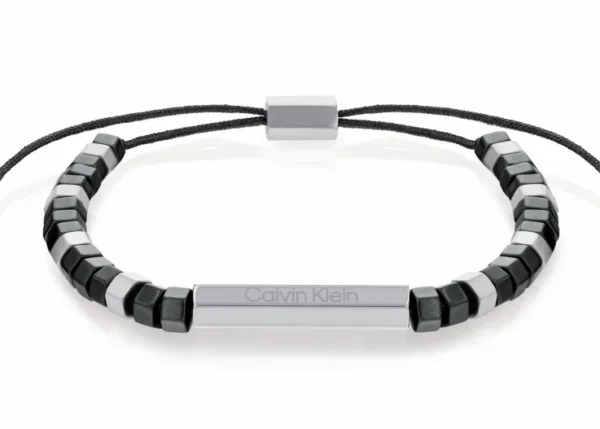 Bransoletka męska Calvin Klein Essential Shapes 35000278 stal srebrno-czarna