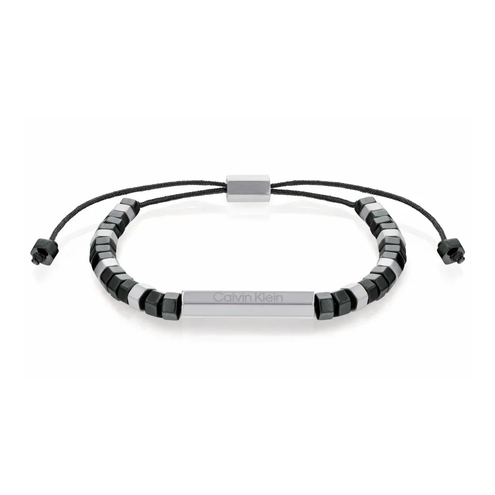 Bransoletka męska Calvin Klein Essential Shapes 35000278 stal srebrno-czarna