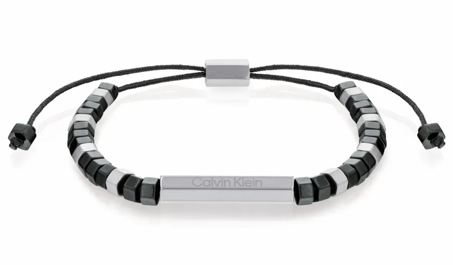 Bransoletka męska Calvin Klein Essential Shapes 35000278 stal srebrno-czarna