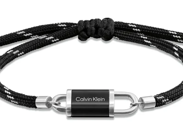 Bransoletka męska Calvin Klein CK Interlock 35100119 stal i nylon czarny
