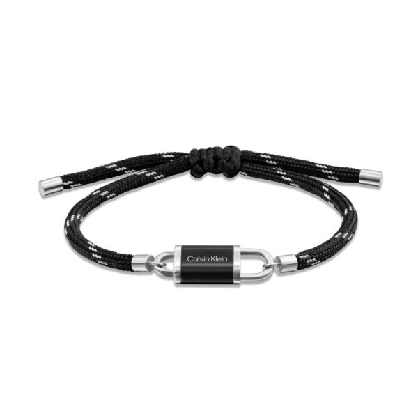 Bransoletka męska Calvin Klein CK Interlock 35100119 stal i nylon czarny