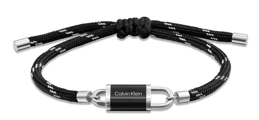 Bransoletka męska Calvin Klein CK Interlock 35100119 stal i nylon czarny