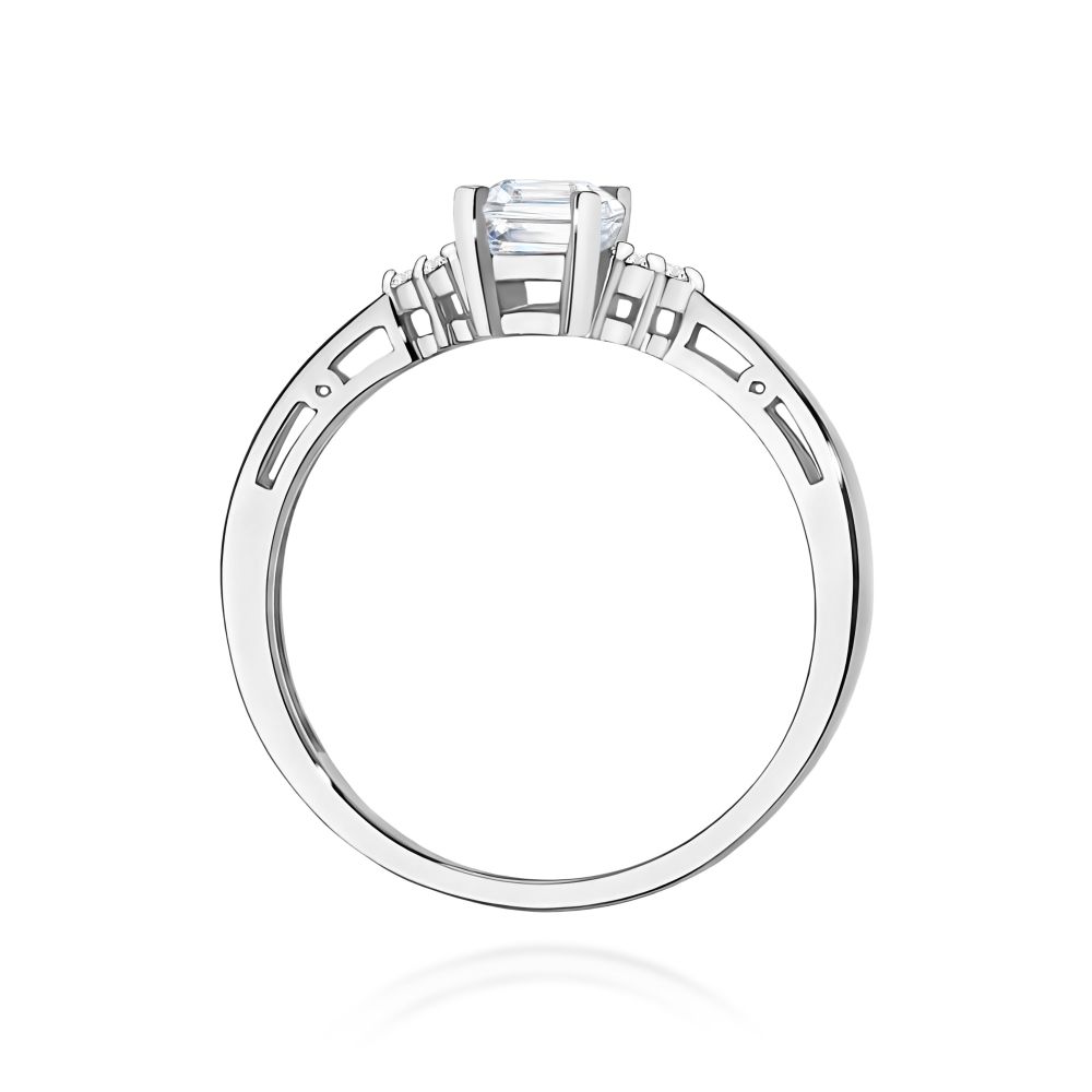 Pierścionek z diamentem laboratoryjnym 0,63 ct, białe złoto 585