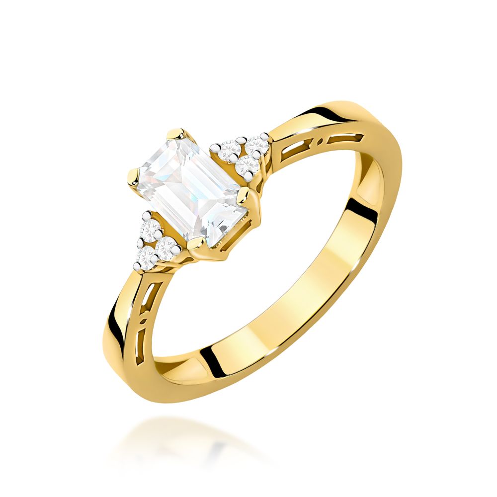 Pierścionek z diamentem laboratoryjnym 0,63 ct, żółte złoto 585