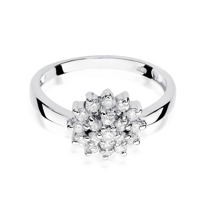 Pierścionek z brylantami 0,40 ct, białe złoto 585