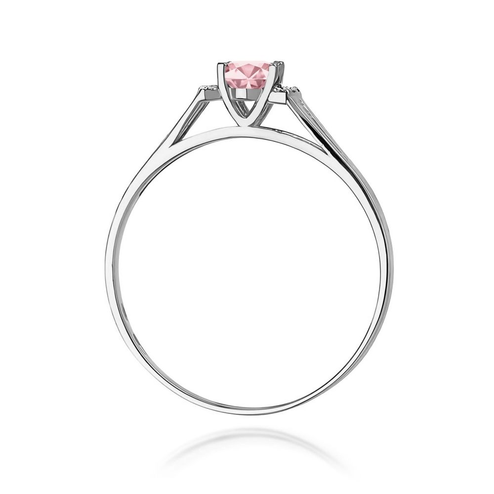 Pierścionek z różowym diamentem laboratoryjnym 0,55 ct, białe złoto 585