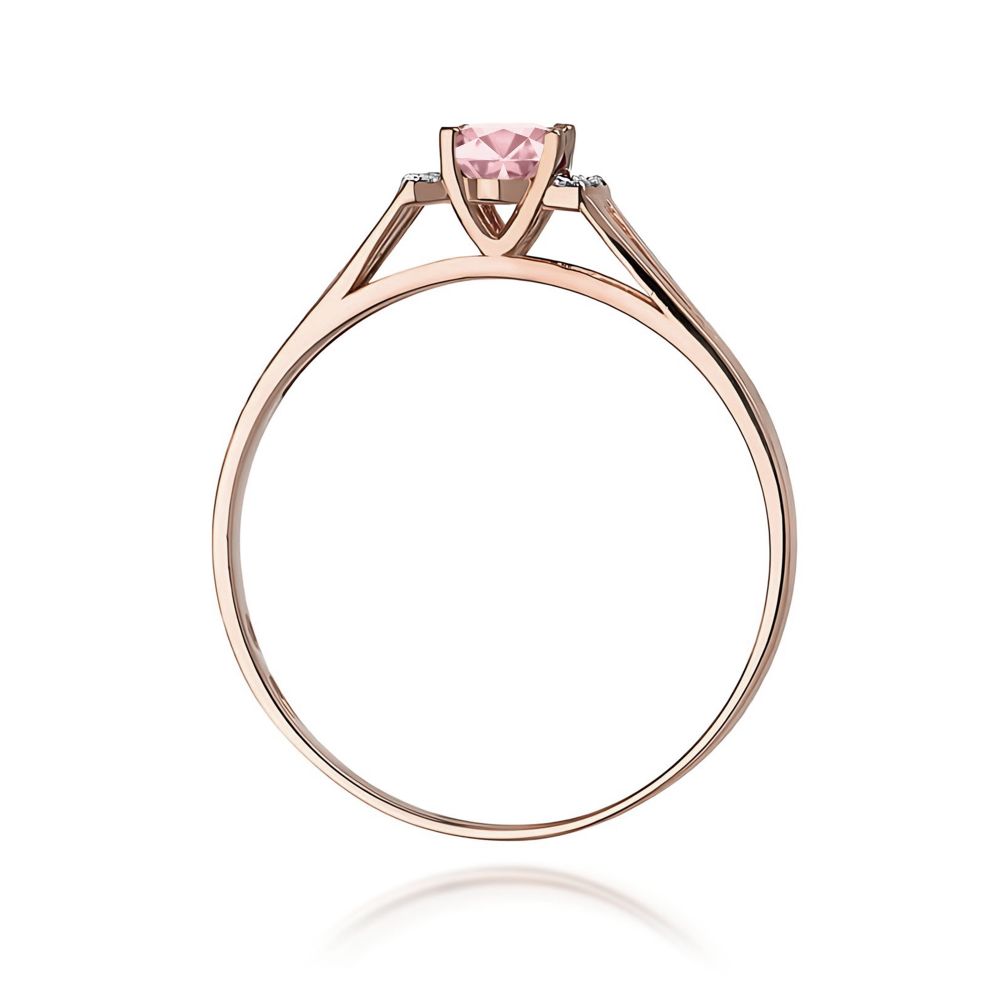 Pierścionek z różowym diamentem laboratoryjnym 0,55 ct, różowe złoto 585