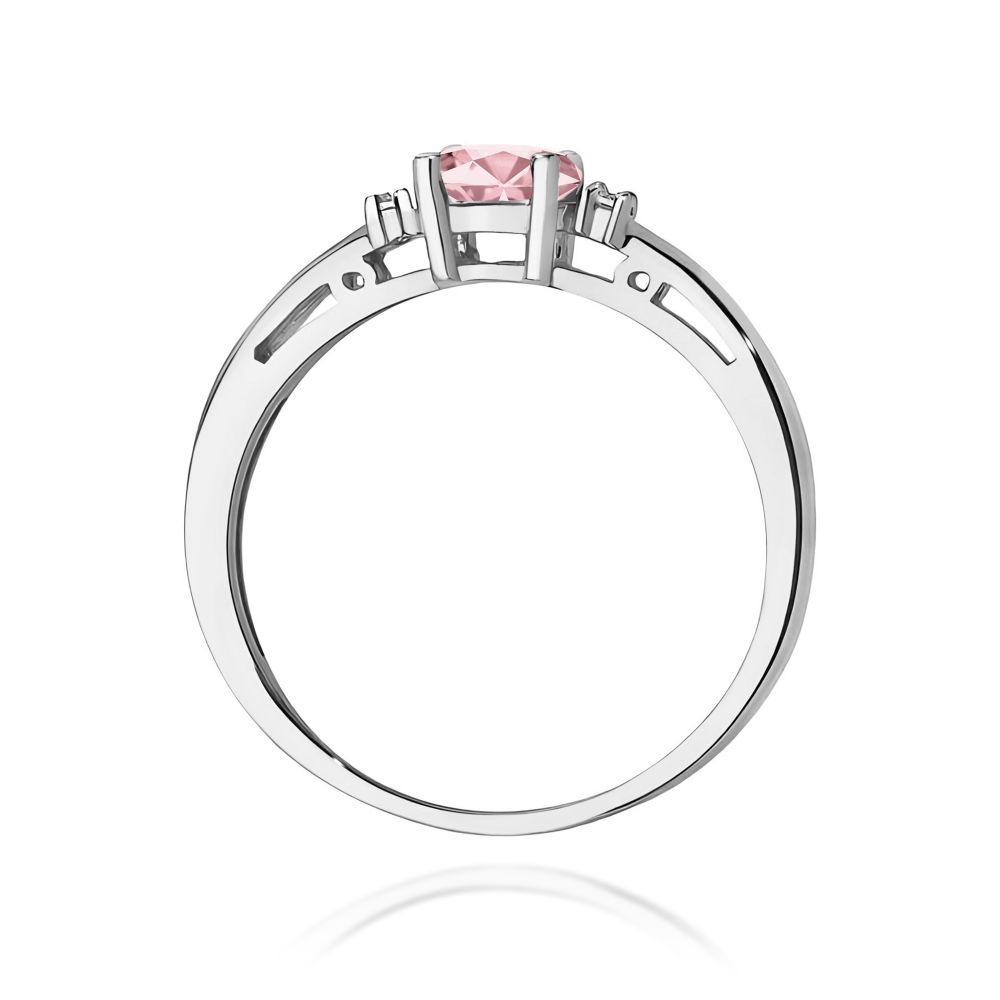 Pierścionek z różowym diamentem laboratoryjnym 0,53 ct, białe złoto 585