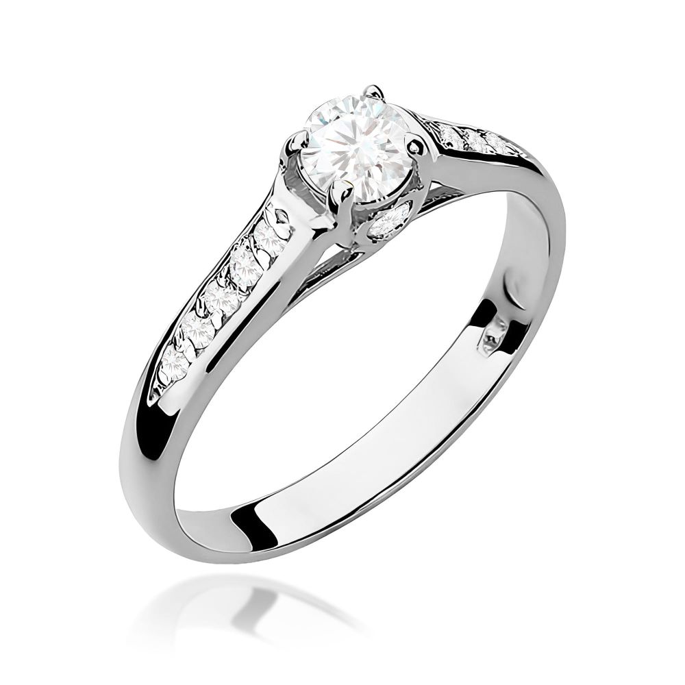 Pierścionek z brylantami 0,33 ct, białe złoto 585