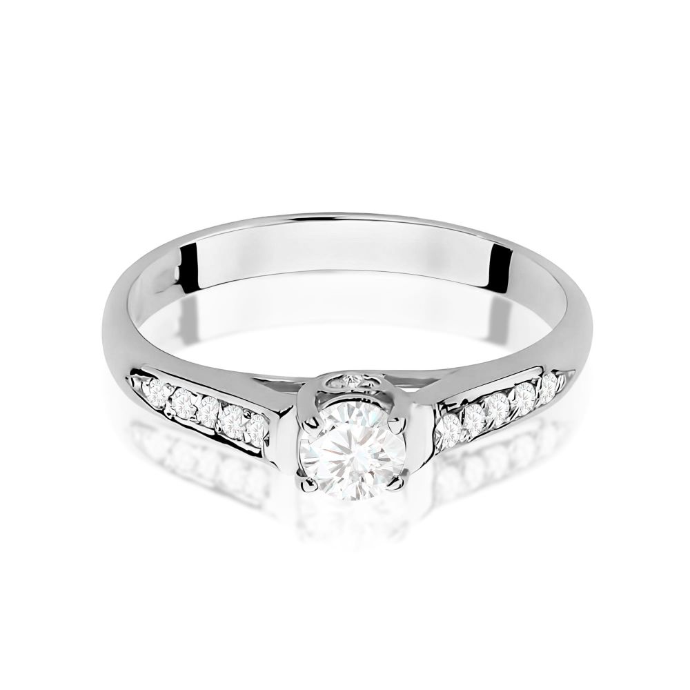 Pierścionek z brylantami 0,33 ct, białe złoto 585