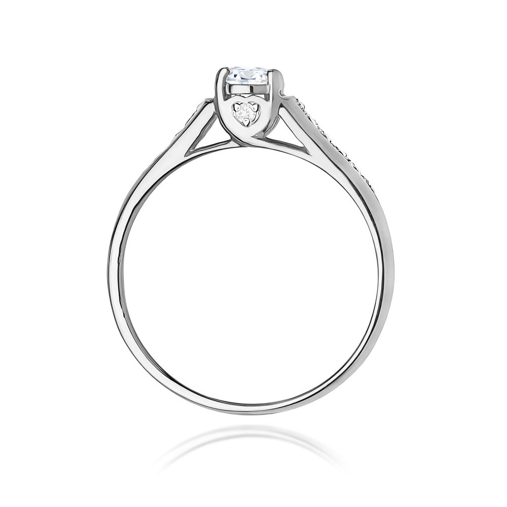 Pierścionek z brylantami 0,33 ct, białe złoto 585
