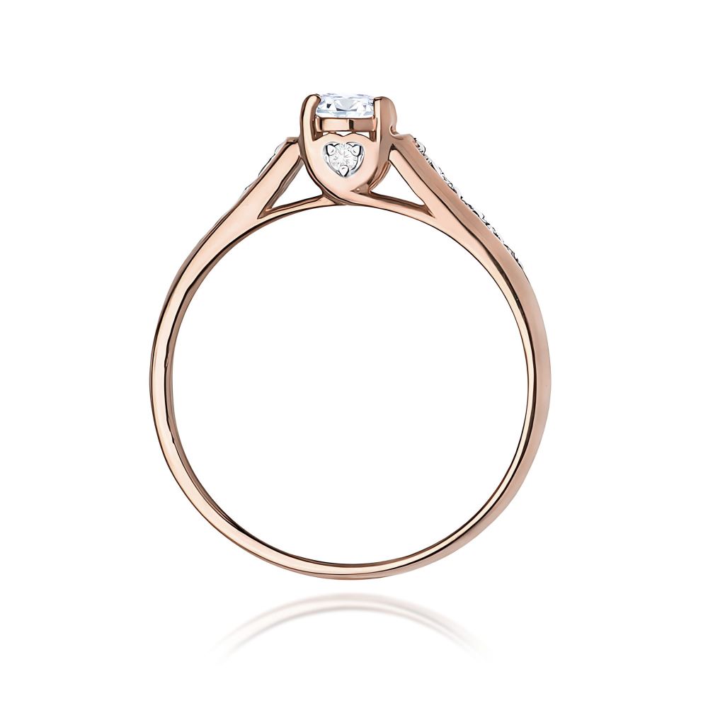 Pierścionek z brylantami 0,33 ct, różowe złoto 585