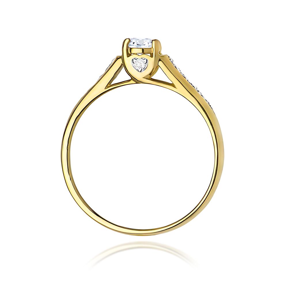 Pierścionek z brylantami 0,33 ct, żółte złoto 585
