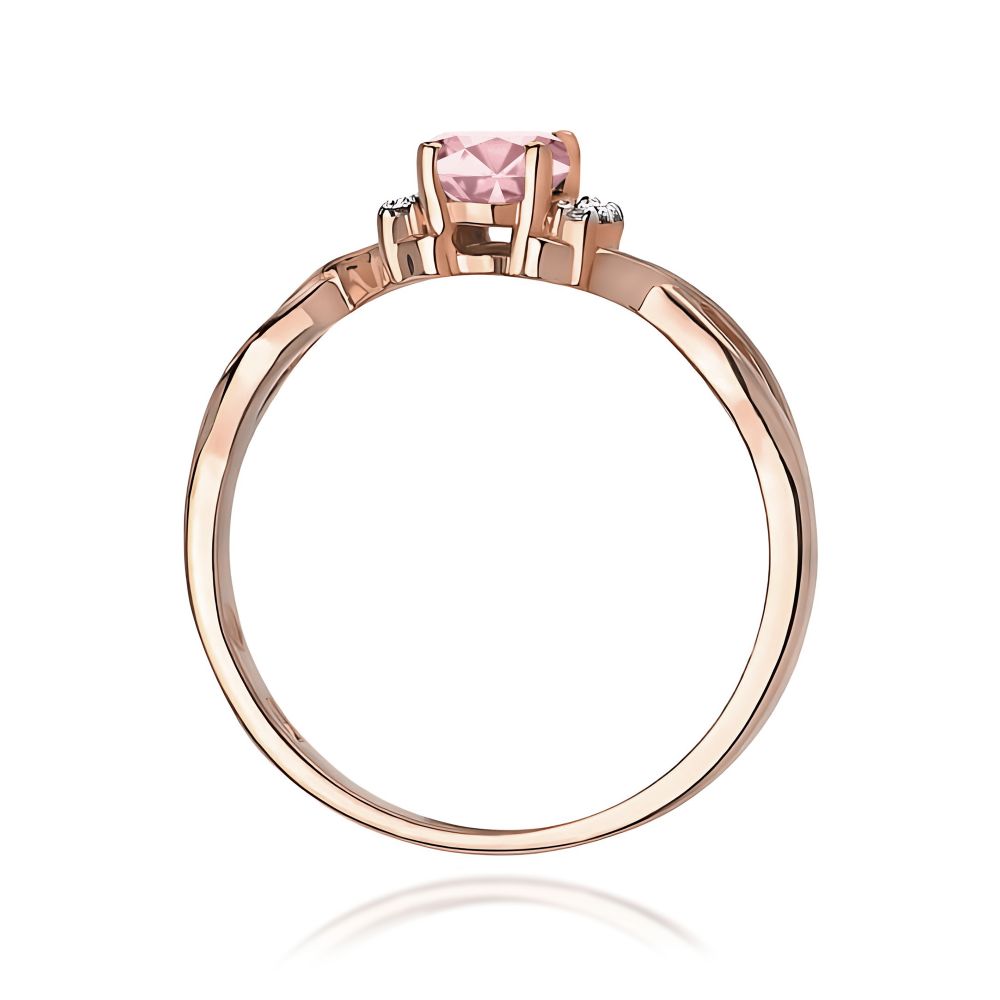 Pierścionek z różowym diamentem laboratoryjnym 0,55 ct, różowe złoto 585