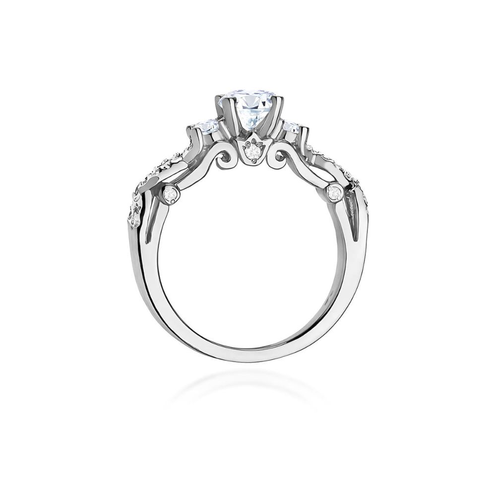 Pierścionek z diamentem laboratoryjnym 1,04 ct, białe złoto 585