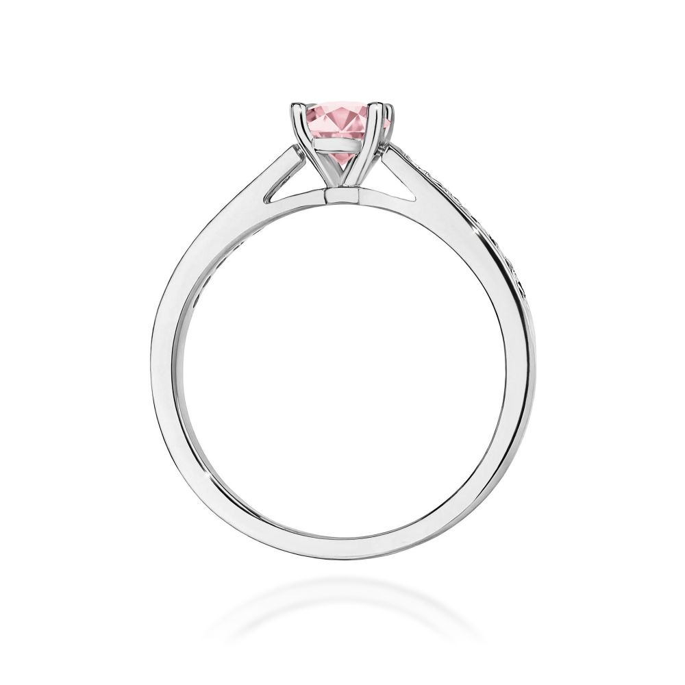 Pierścionek z różowym diamentem laboratoryjnym 0,62 ct, białe złoto 585
