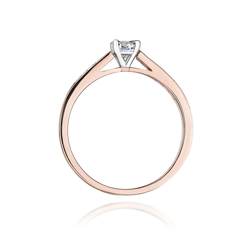 Pierścionek z brylantami 0,36 ct, różowe złoto 585