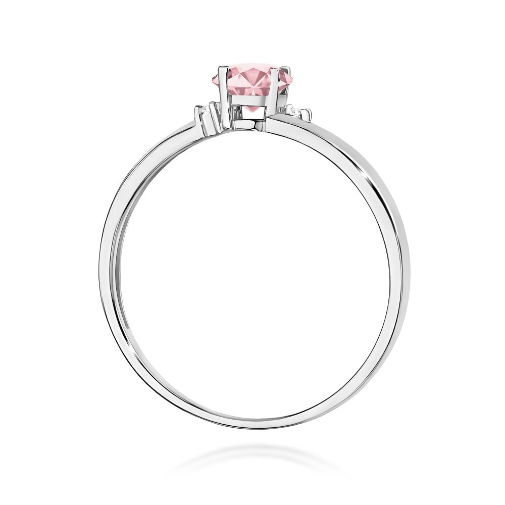 Pierścionek z różowym diamentem laboratoryjnym 0,53 ct, białe złoto 585