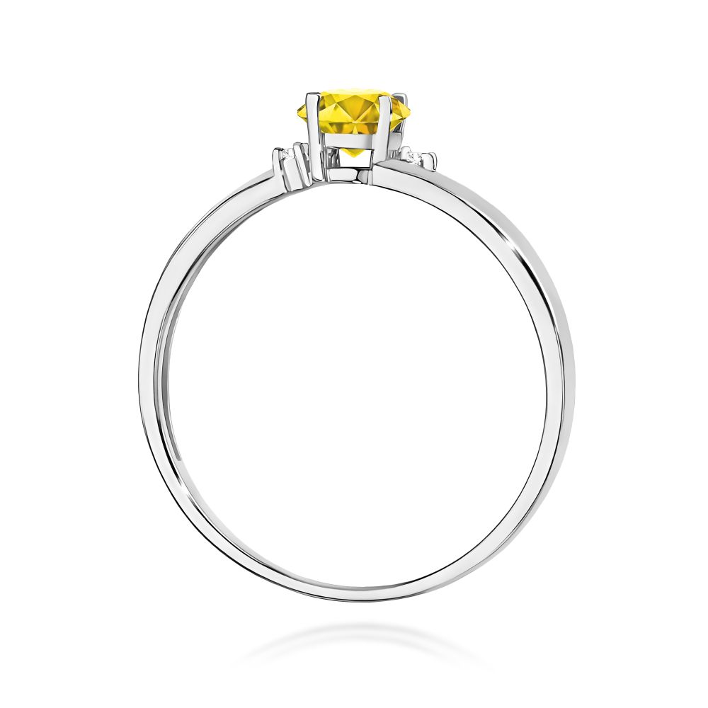 Pierścionek z żółtym diamentem laboratoryjnym 0,53 ct, białe złoto 585