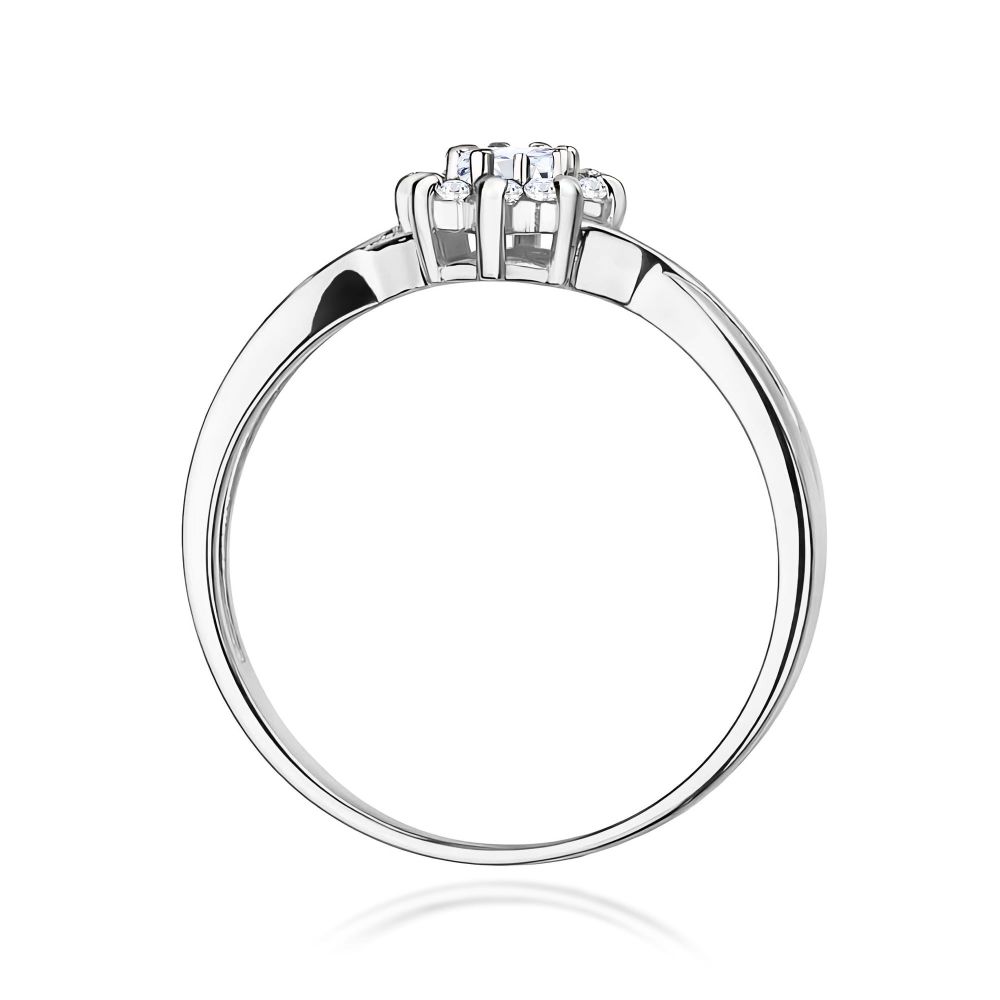 Pierścionek z diamentem laboratoryjnym 0,22 ct, białe złoto 585