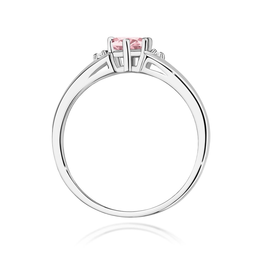 Pierścionek z różowym diamentem laboratoryjnym 0,53 ct, białe złoto 585