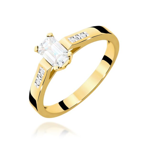 Pierścionek z diamentem laboratoryjnym 0,64 ct, żółte złoto 585