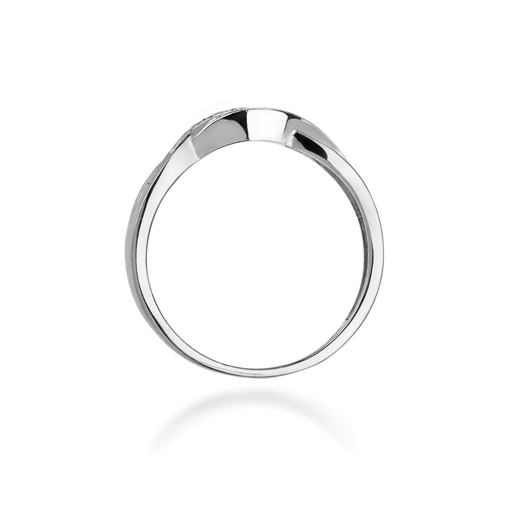Pierścionek z brylantami 0,10 ct, białe złoto 585