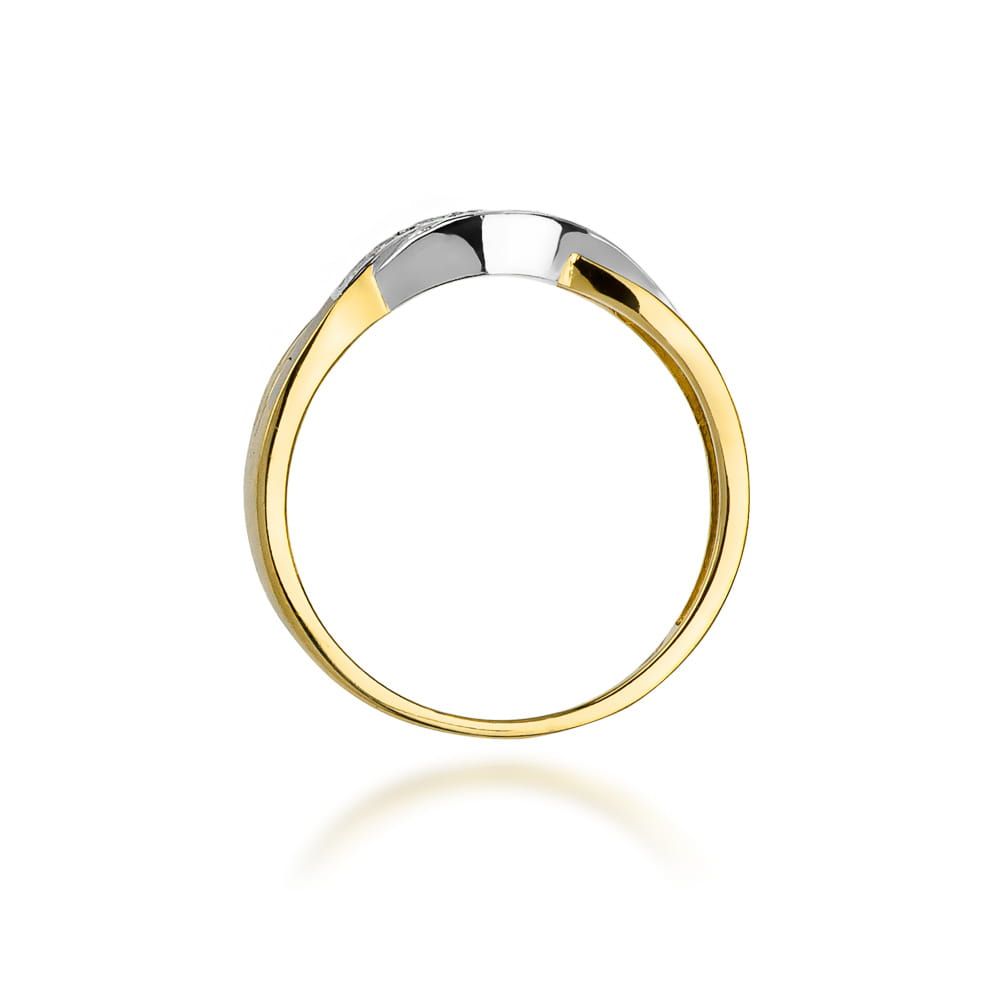 Pierścionek z brylantami 0,10 ct, żółte złoto 585