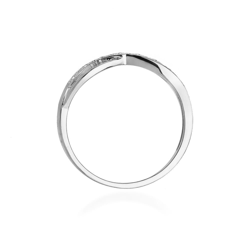 Pierścionek z brylantami 0,06 ct, białe złoto 585