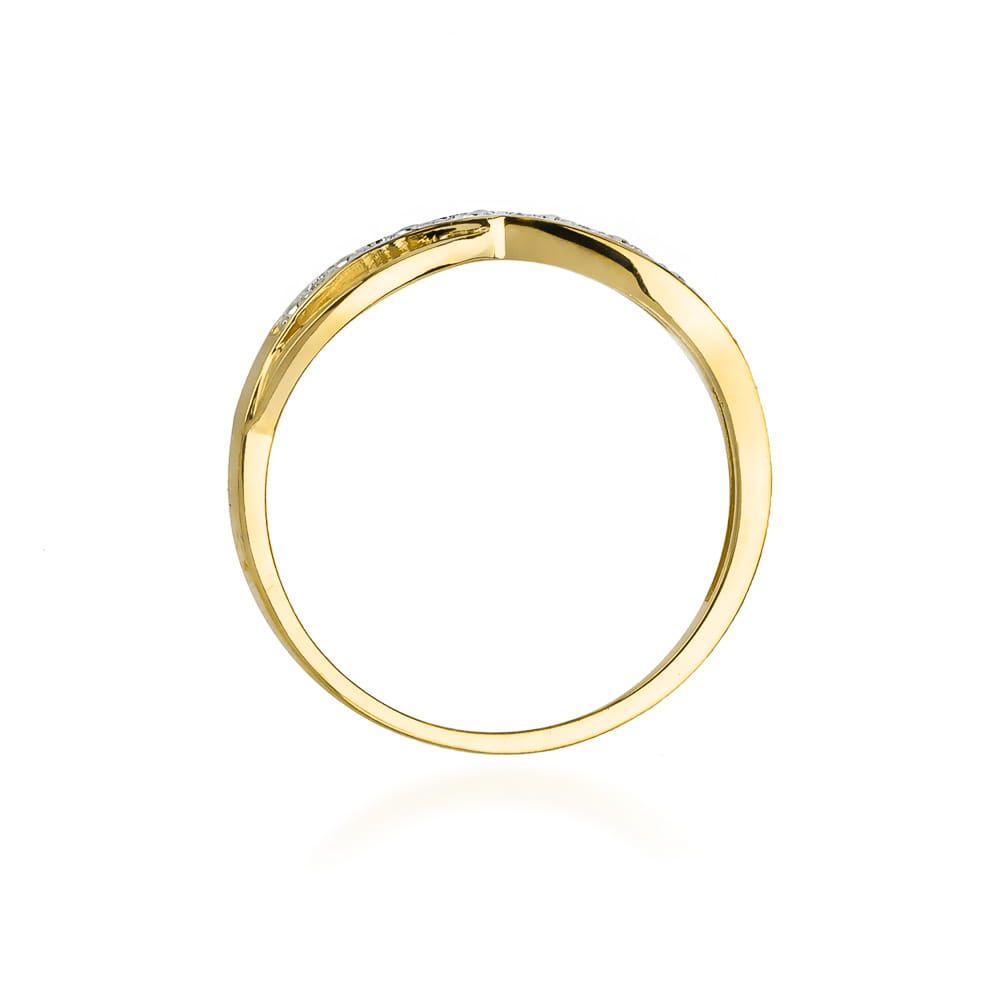 Pierścionek z brylantami 0,06 ct, żółte złoto 585