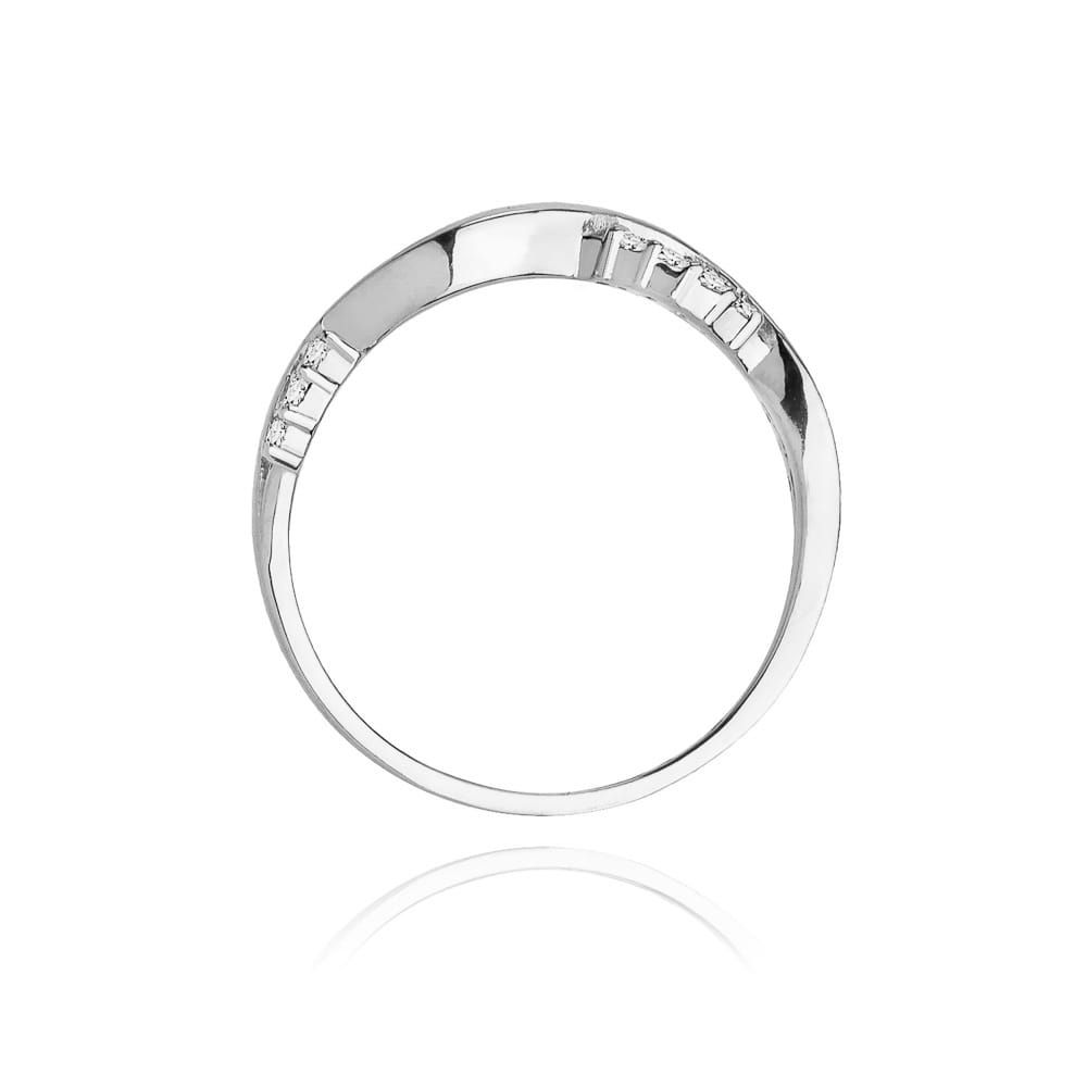 Pierścionek z brylantami 0,07 ct, białe złoto 585