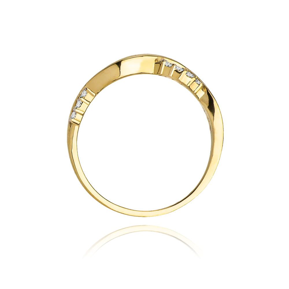 Pierścionek z brylantami 0,07 ct, żółte złoto 585