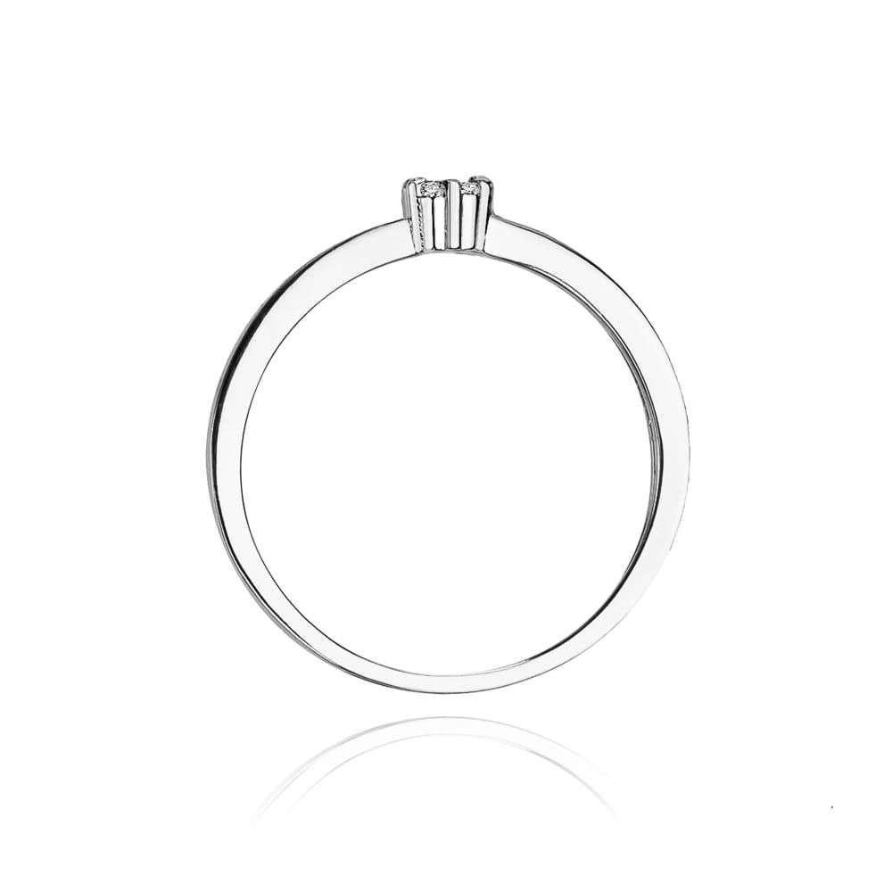 Pierścionek z brylantami 0,04 ct, białe złoto 585