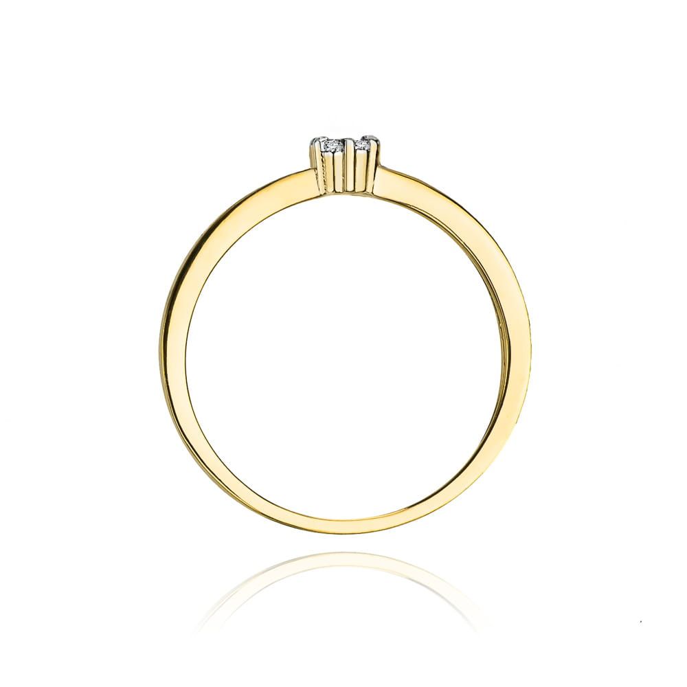 Pierścionek z brylantami 0,04 ct, żółte złoto 585