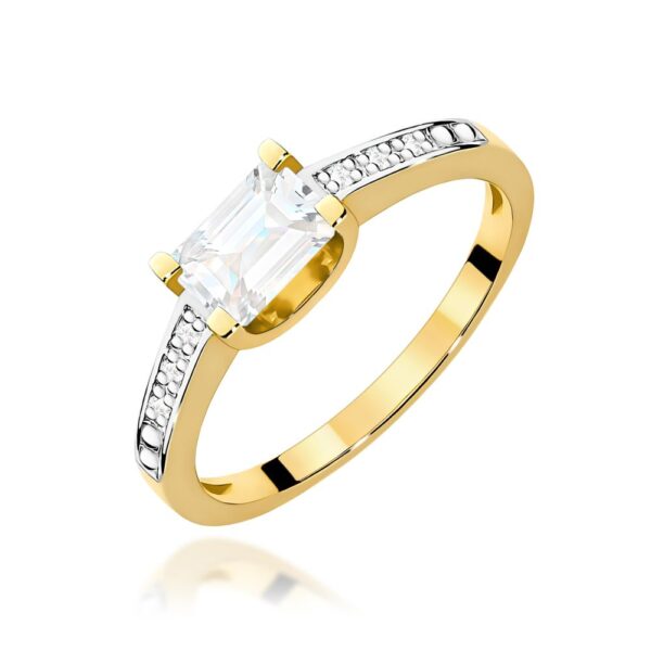 Pierścionek z diamentem laboratoryjnym 0,63 ct, żółte złoto 585