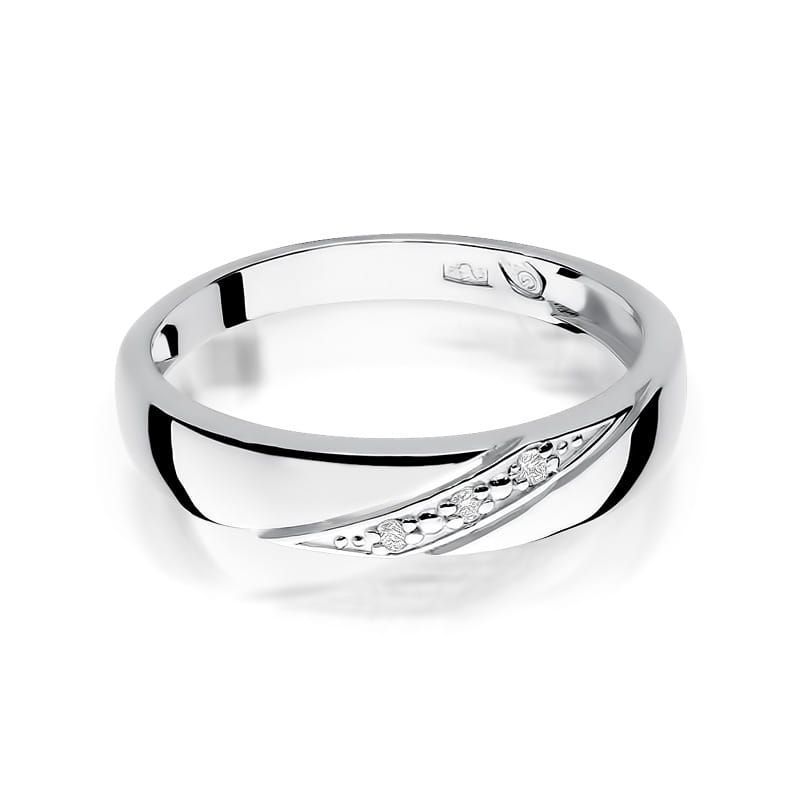 Pierścionek z brylantami 0,02 ct, białe złoto 585