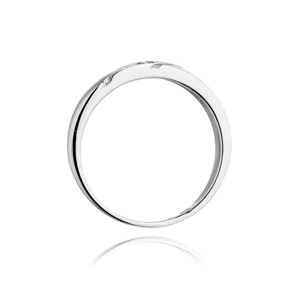 Pierścionek z brylantami 0,02 ct, białe złoto 585
